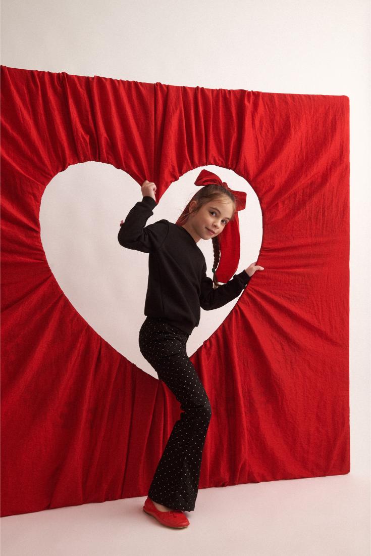 Παιδικό Παντελόνι Καμπάνα Πουά Polkas & Bows Two in a castle T6548