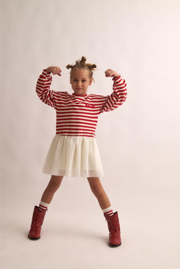 Παιδικό Φόρεμα Tutu Stripped Universe Two in a castle T6514