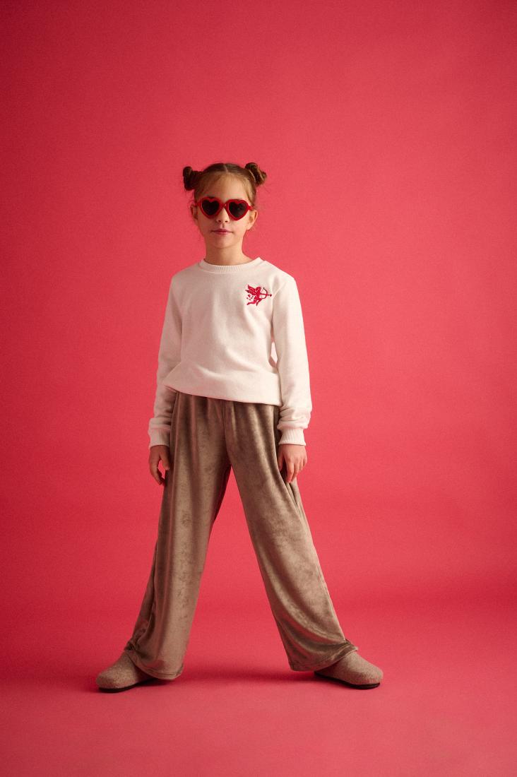 Παιδικό Σετ με παντελόνι Romantic Velvet Grey Two in a castle T6700