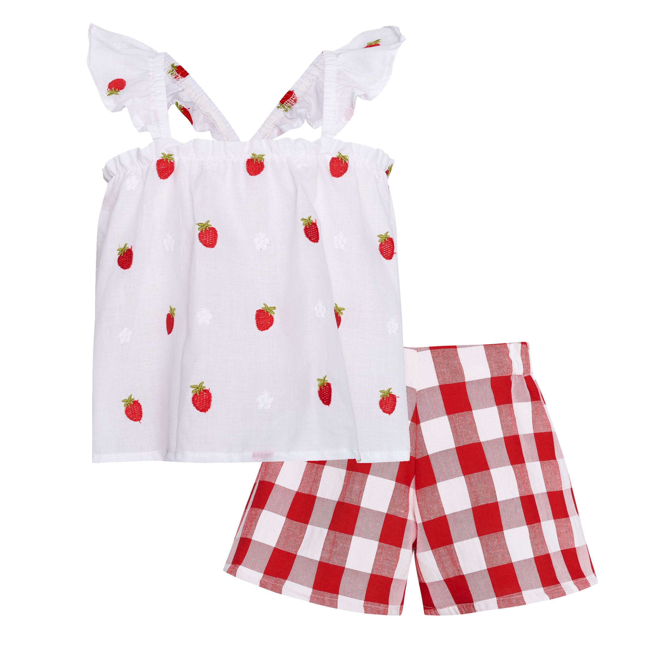 Βρεφικό Σετ Κόκκινο Summer Fruit Set Embroider Two in a castle T7048