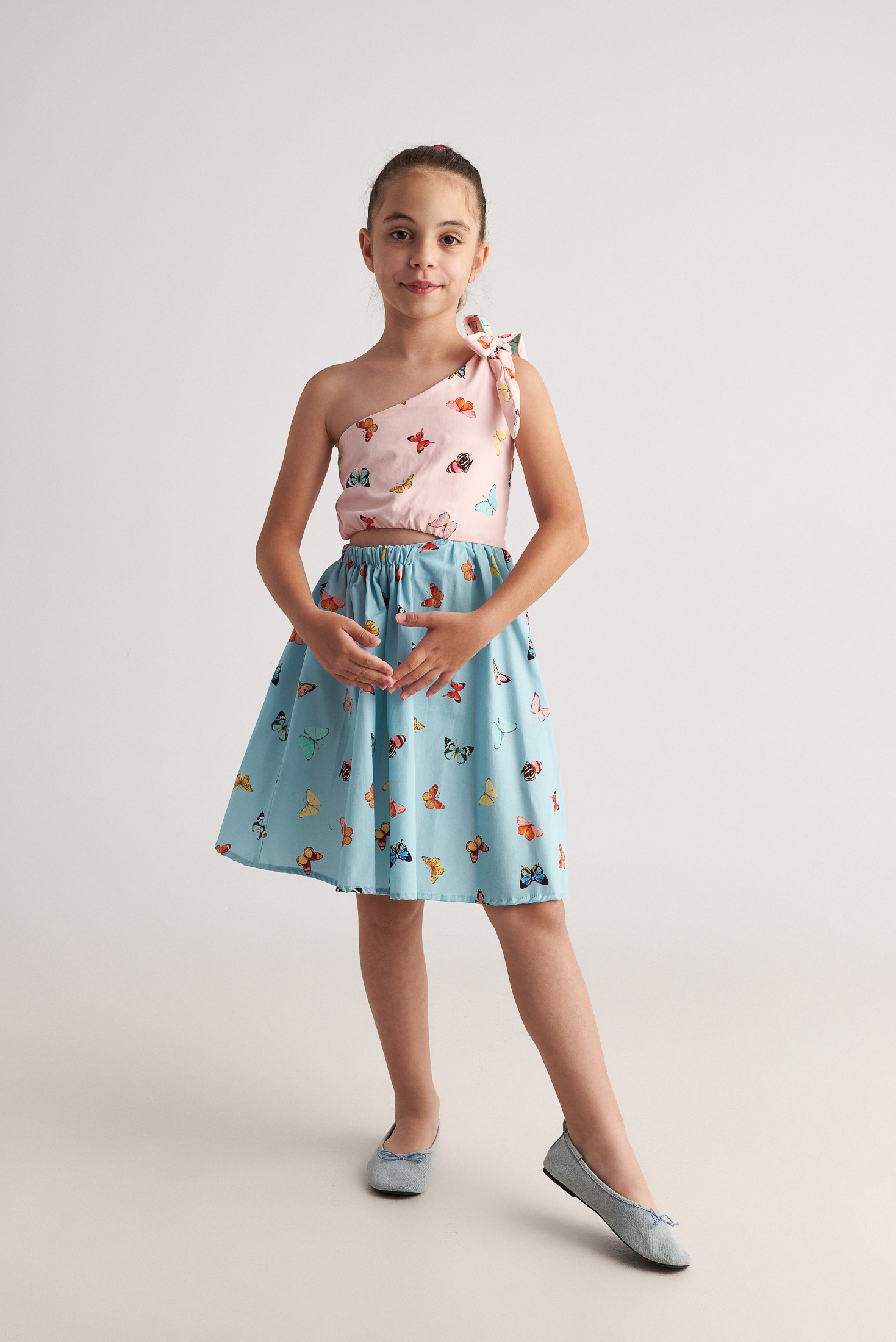 Παιδικό Φόρεμα Butterfly Sky One Shoulder Two in a castle T7109