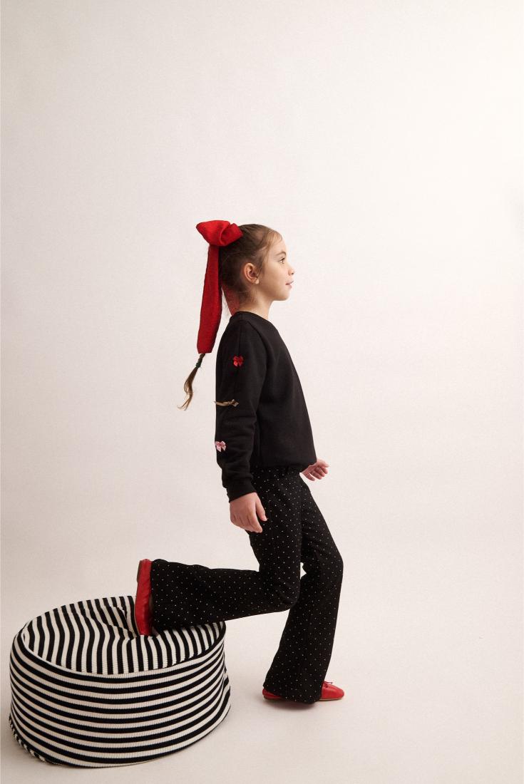 Παιδικό Παντελόνι Καμπάνα Πουά Polkas & Bows Two in a castle T6548