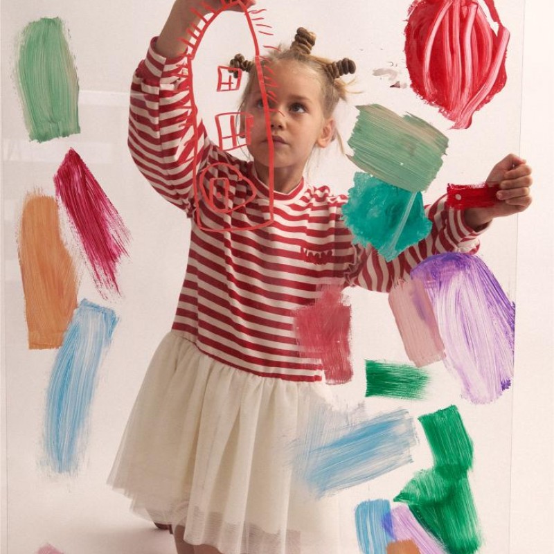 Παιδικό Φόρεμα Tutu Stripped Universe Two in a castle T6514