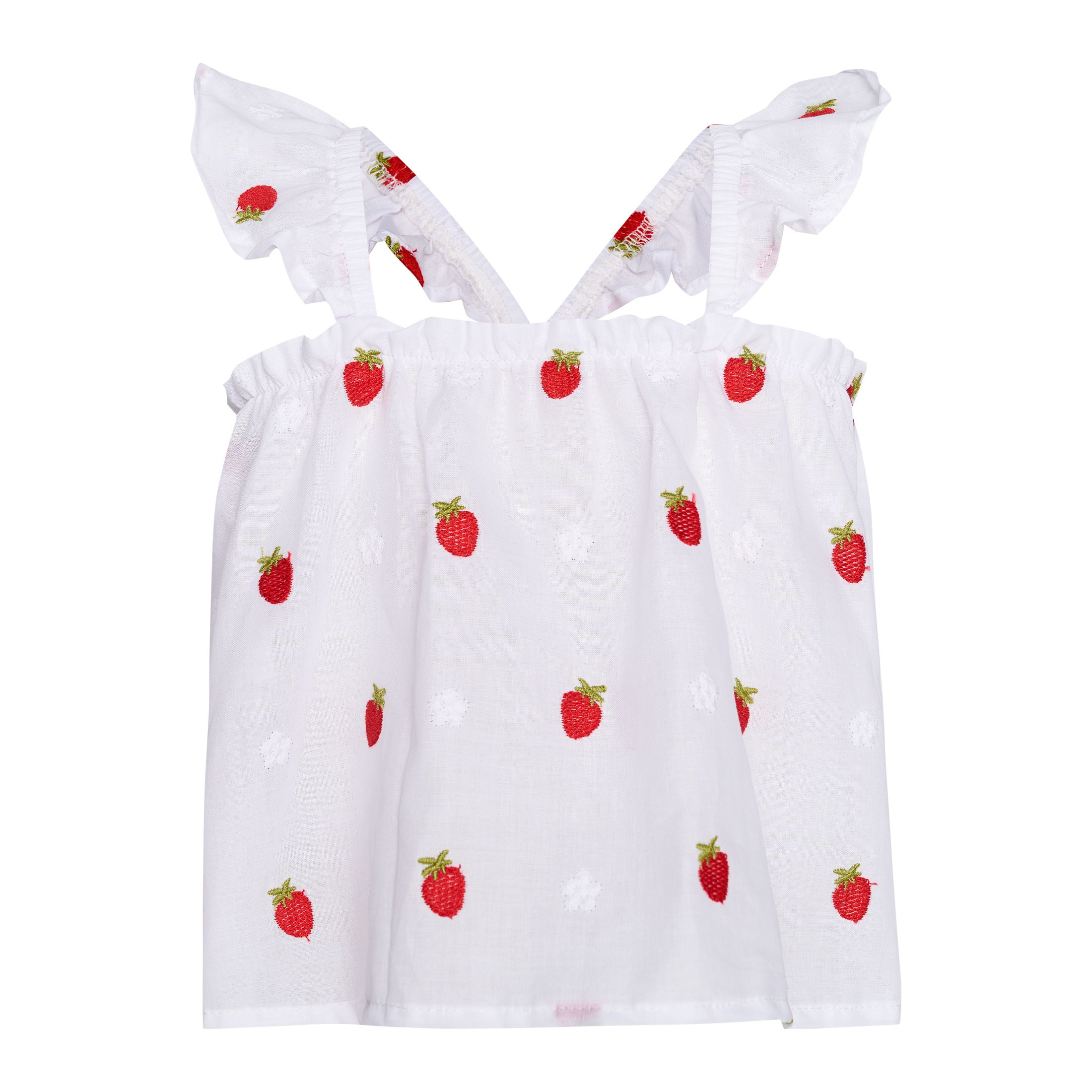 Βρεφικό Σετ Κόκκινο Summer Fruit Set Embroider Two in a castle T7048