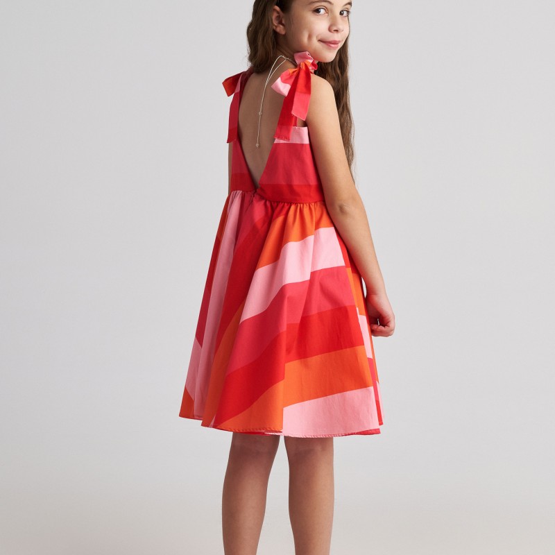 Παιδικό Φόρεμα Scarlet Striped Two in a castle T7068