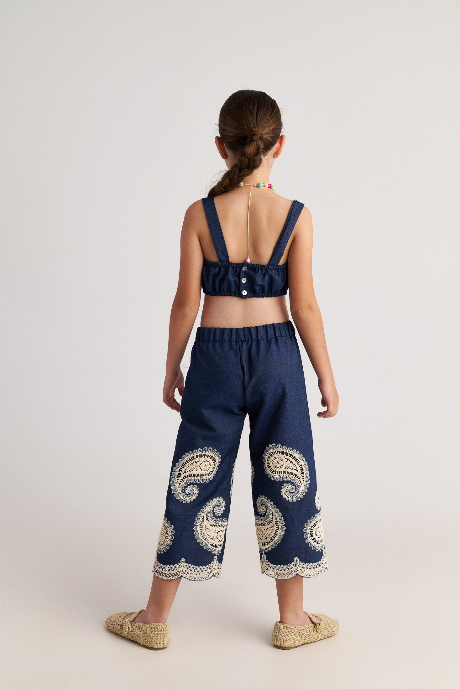 Παιδική Ολόσωμη Φόρμα Farm Girl Denim Crochet Two in a castle T7166