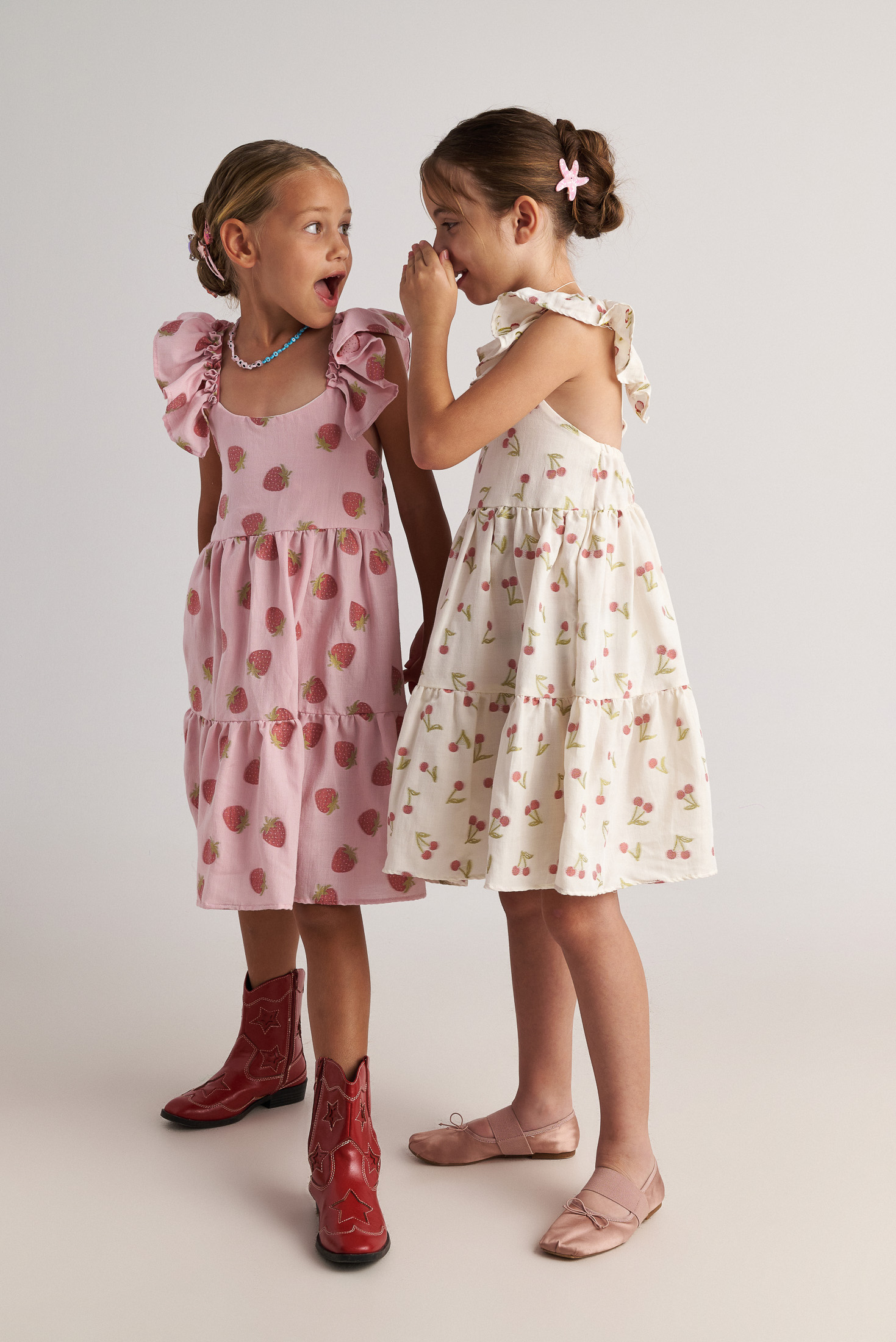 Παιδικό Φόρεμα Ροζ Summer Tart 3 Layer Ruffle Two in a castle T7079