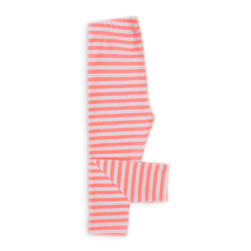 Κολάν νέον κοραλί ριγέ από βαμβάκι Minoti 6TLEG2