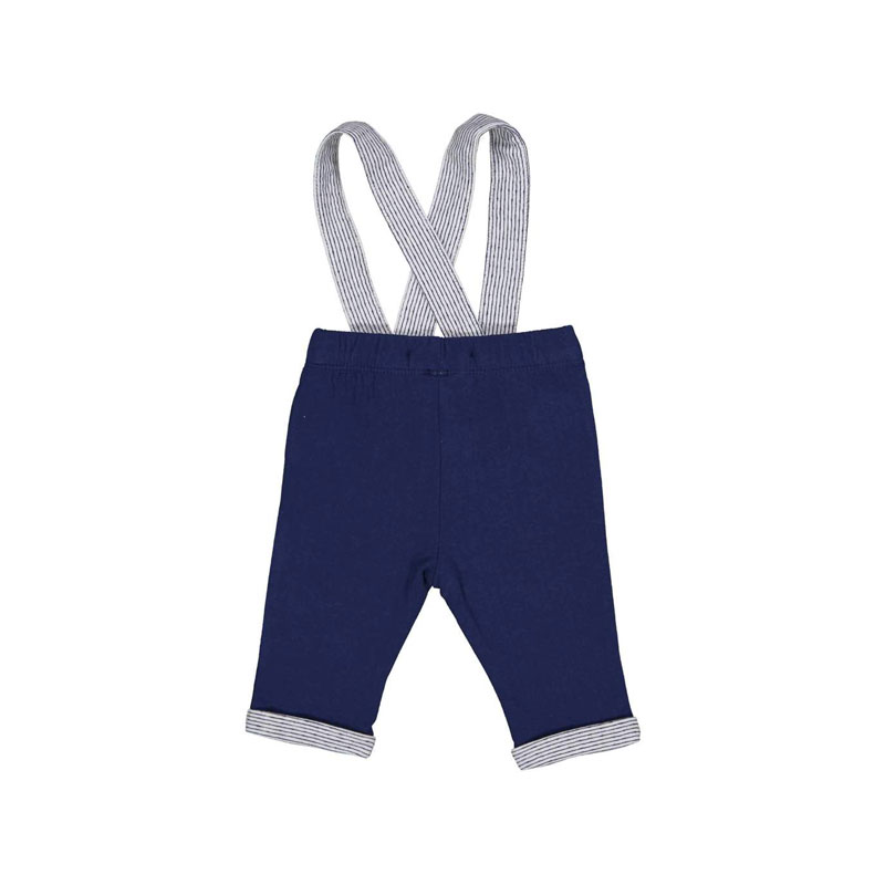 Παντελόνι με τιράντες βαμβακερό μπλε από 100% βαμβάκι Birba 97W