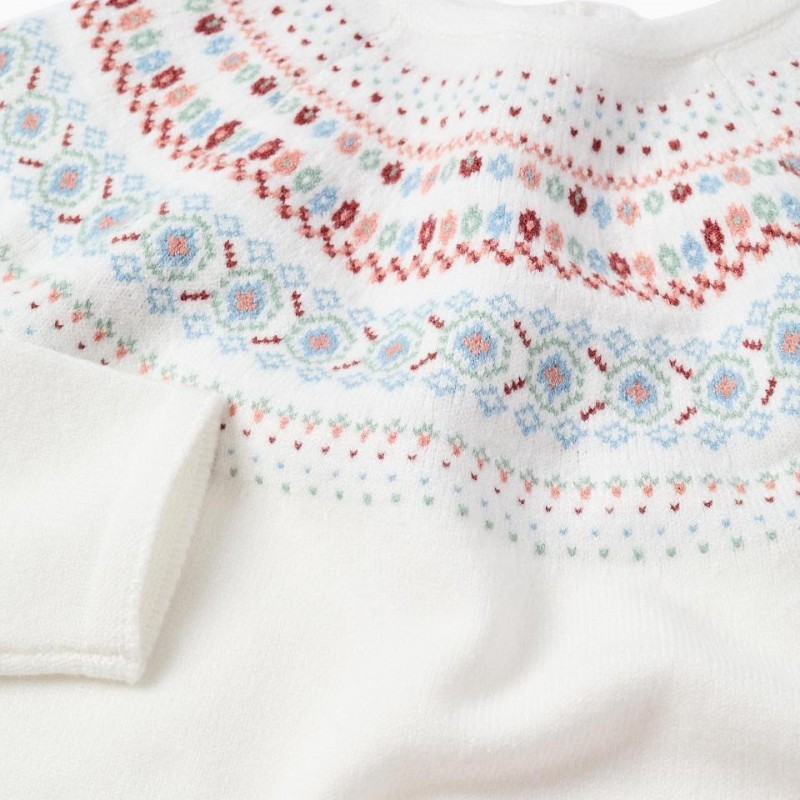 Παιδικό Πουλόβερ Zippy 25063 Jacquard White