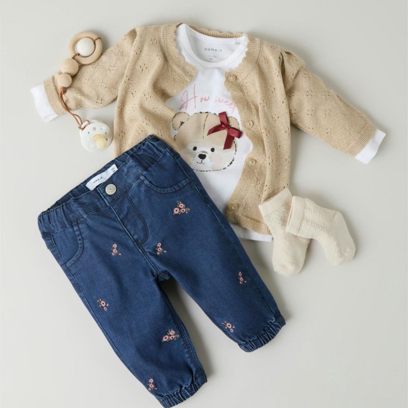 Βρεφικό Τζιν Παντελόνι Name it 13243778 Dark Blue Denim