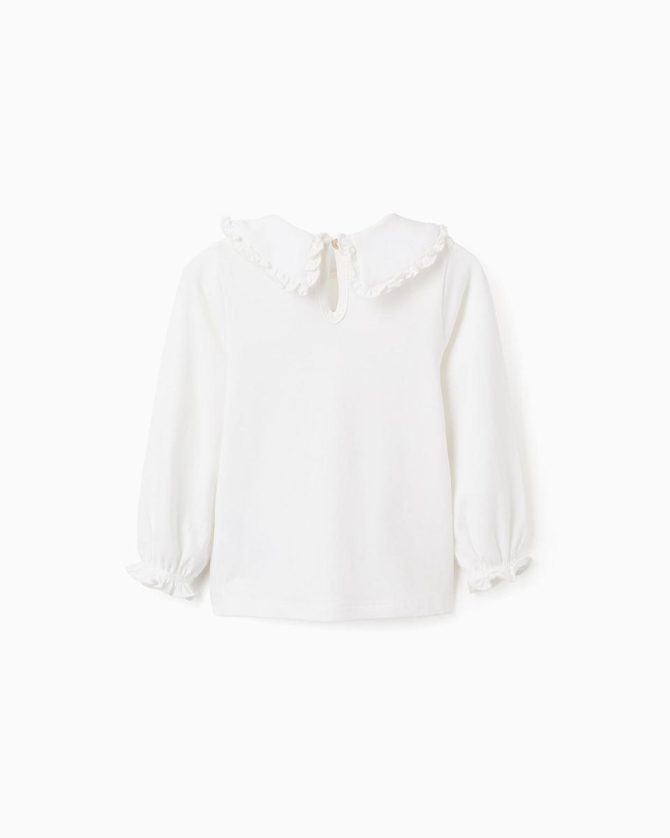 Βρεφική Μακρυμάνικη Μπλούζα Με Γιακά Zippy 24056 White 