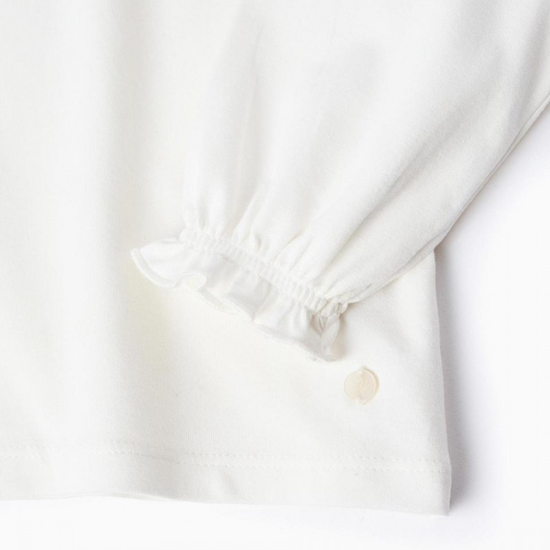 Βρεφική Μακρυμάνικη Μπλούζα Με Γιακά Zippy 24056 White 