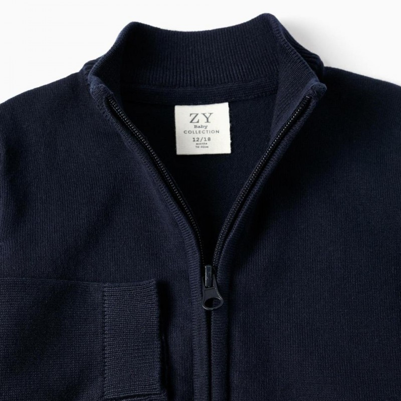 Βρεφική Πλεκτή Ζακέτα Με Φερμουάρ Zippy 24028 Dark Blue