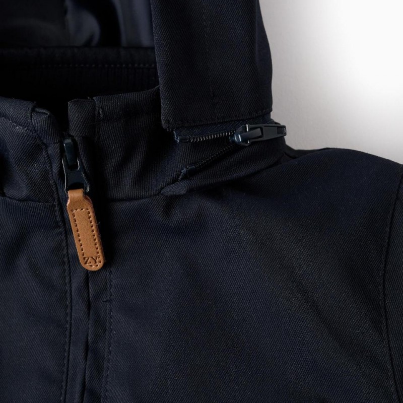 Βρεφικό Μπουφάν Μπλε Με Αποσπώμενη Κουκούλα Zippy 25003 Dark Blue