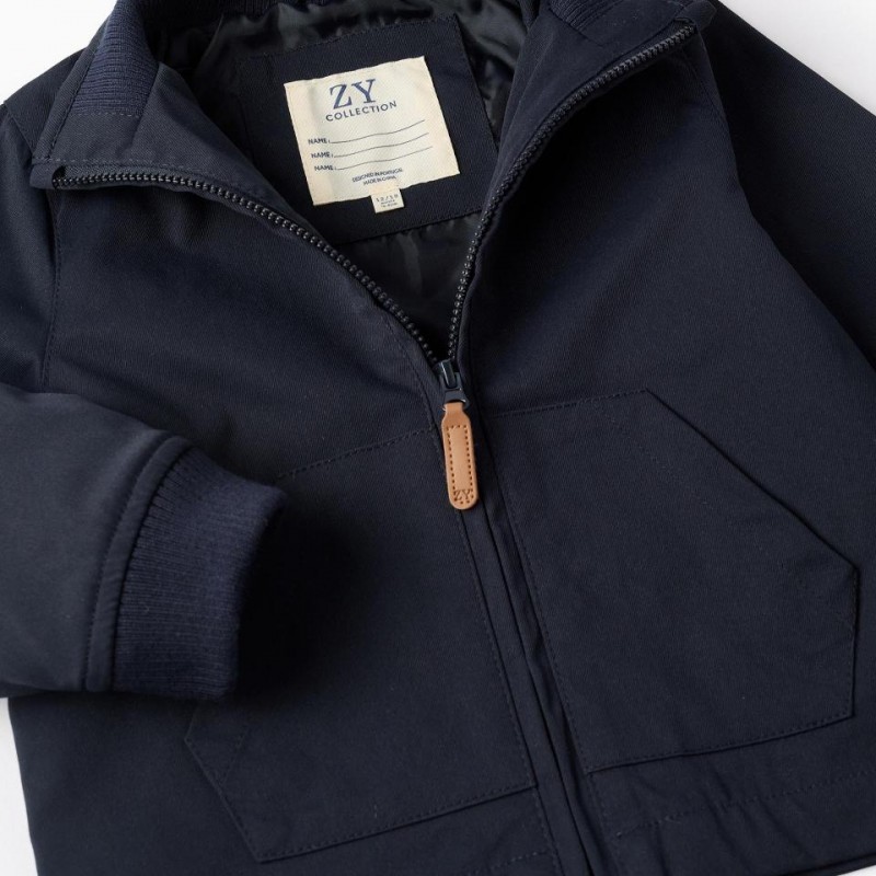 Βρεφικό Μπουφάν Μπλε Με Αποσπώμενη Κουκούλα Zippy 25003 Dark Blue