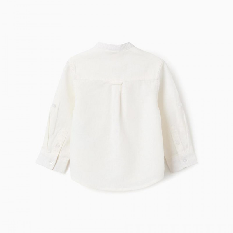 Βρεφικό Πουκάμισο Λινό Mao Zippy 26006 White