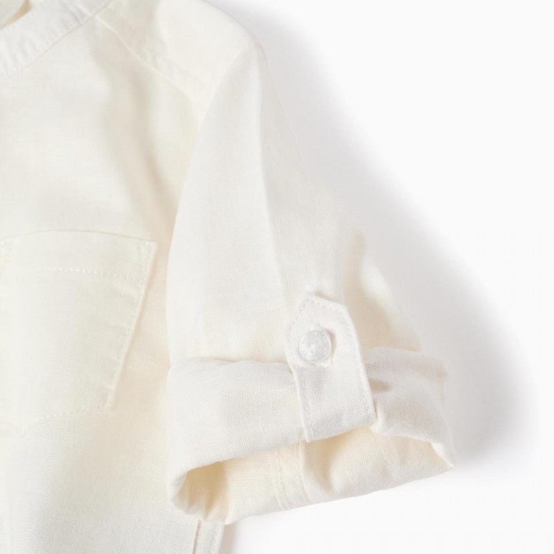 Βρεφικό Πουκάμισο Λινό Mao Zippy 26006 White