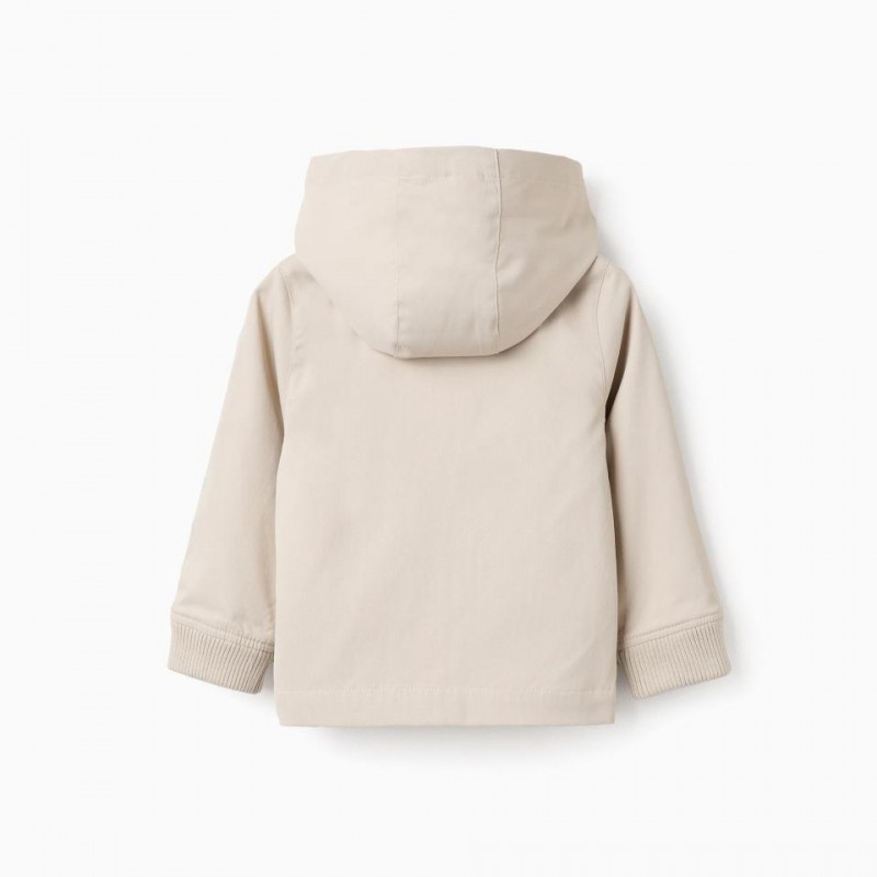 Βρεφικό Μπουφάν Μπεζ Με Αποσπώμενη Κουκούλα Zippy 26004 Light Beige