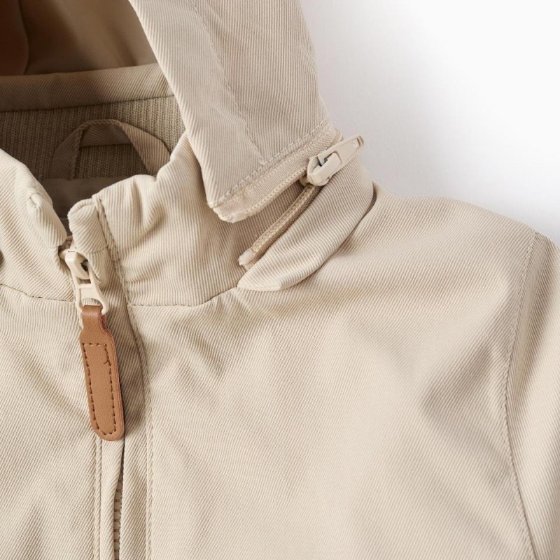 Βρεφικό Μπουφάν Μπεζ Με Αποσπώμενη Κουκούλα Zippy 26004 Light Beige