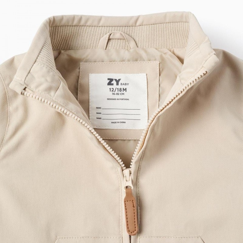 Βρεφικό Μπουφάν Μπεζ Με Αποσπώμενη Κουκούλα Zippy 26004 Light Beige