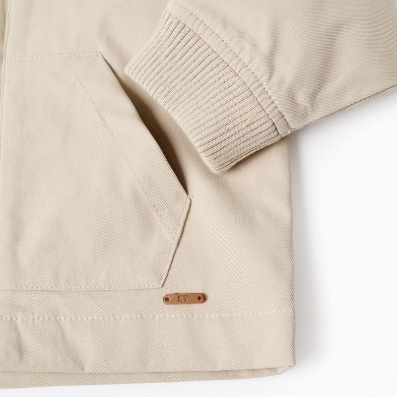 Βρεφικό Μπουφάν Μπεζ Με Αποσπώμενη Κουκούλα Zippy 26004 Light Beige