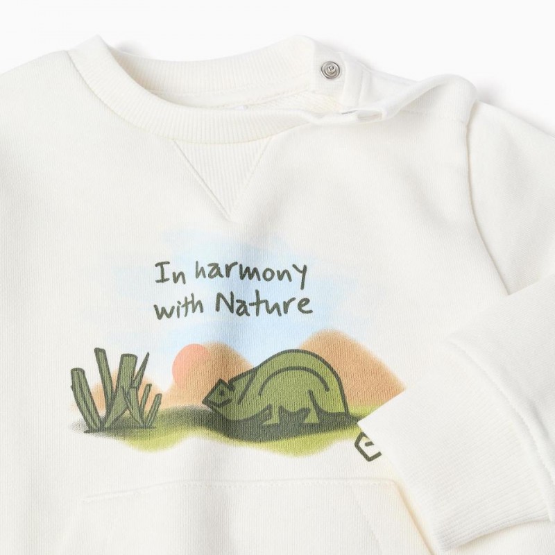 Βρεφικό σετ φόρμας παντελόνι-φούτερ Zippy 26001 White/Dark Green