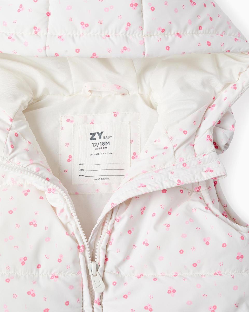 Βρεφικό Αμάνικο Μπουφάν Zippy 26001 White Pink