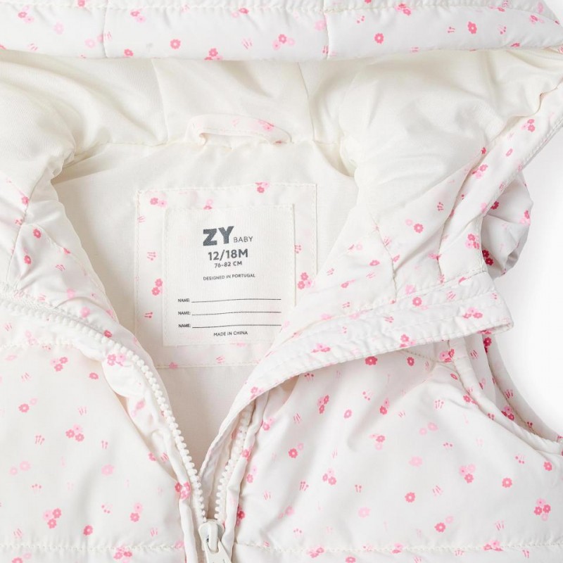 Βρεφικό Αμάνικο Μπουφάν Zippy 26001 White Pink