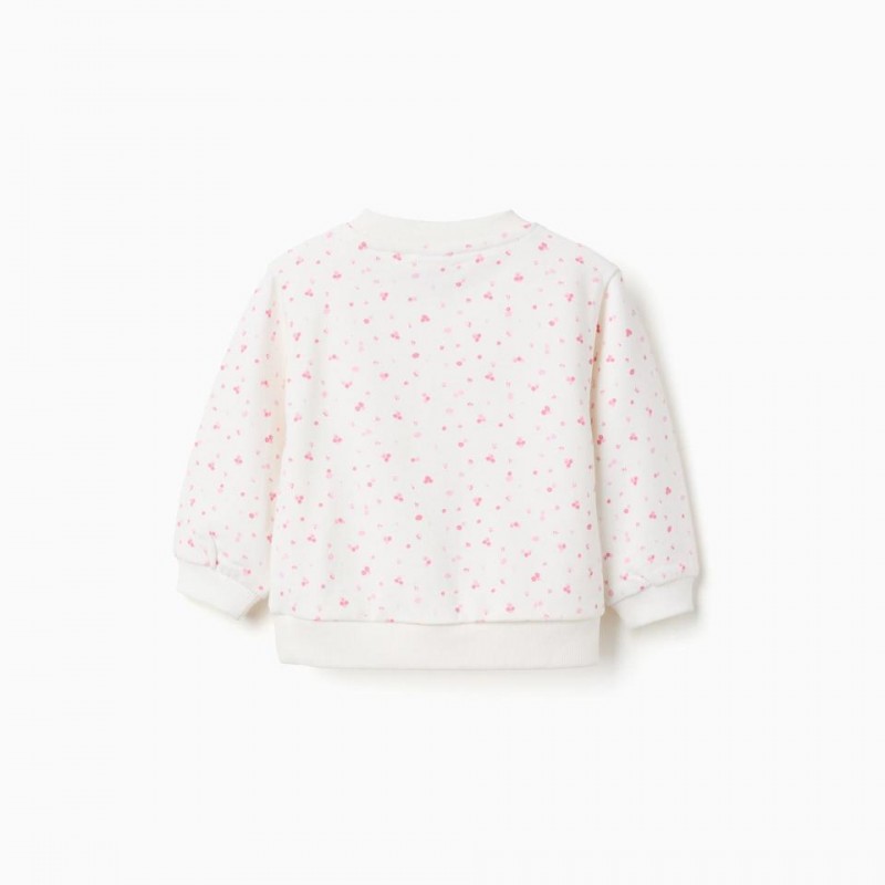 Βρεφικό Φούτερ Με Λουλούδια Zippy 26003 White/Pink
