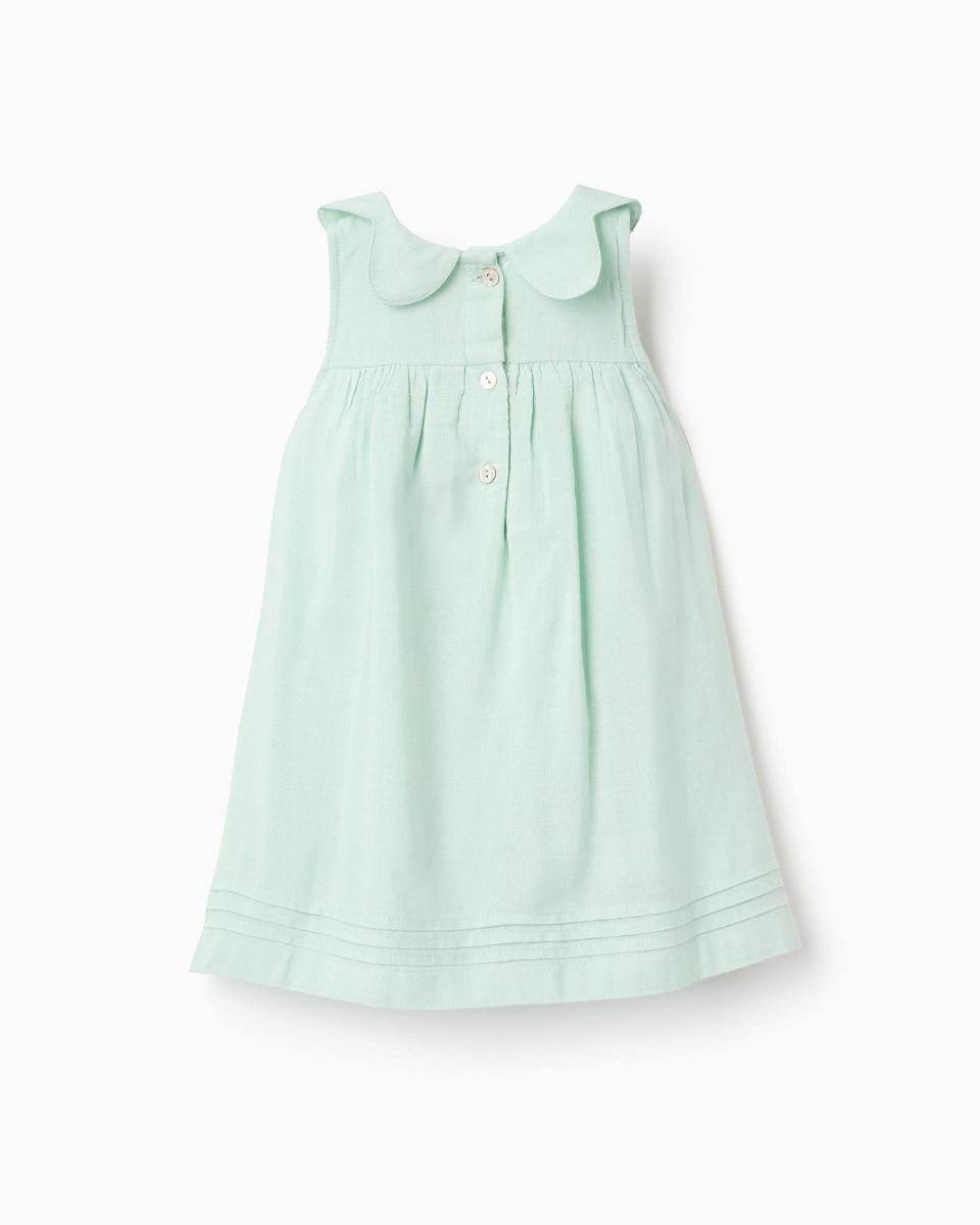 Βρεφικό Φόρεμα Λινό Με Βολάν Zippy 26035 Light Green