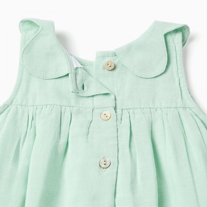 Βρεφικό Φόρεμα Λινό Με Βολάν Zippy 26035 Light Green