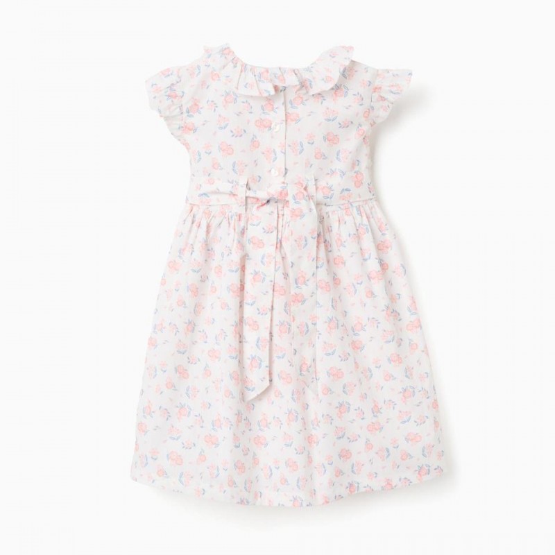 Βρεφικό Φόρεμα Ποπλίνα Με Λουλούδια Zippy 26045 White