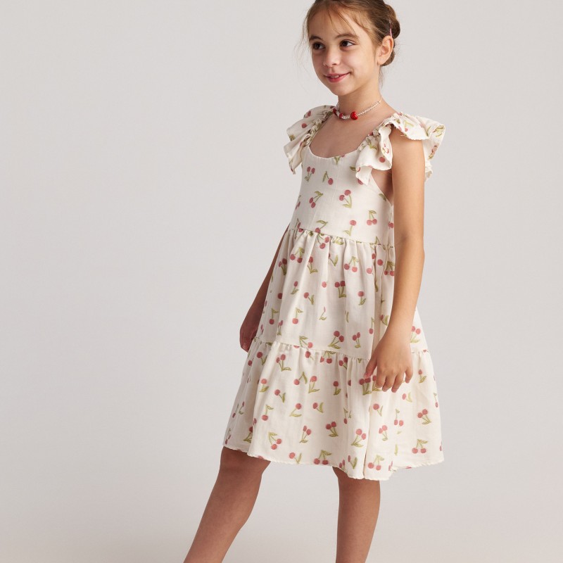 Παιδικό Φόρεμα Εκρού Summer Tart 3 Layer Ruffle Two in a castle T7079