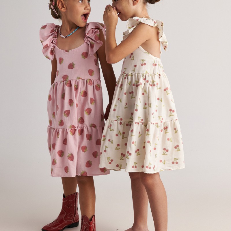 Παιδικό Φόρεμα Εκρού Summer Tart 3 Layer Ruffle Two in a castle T7079