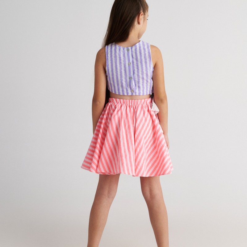 Παιδικό Φόρεμα Ριγέ Radiant Striped Side Cut Two in a castle T7125