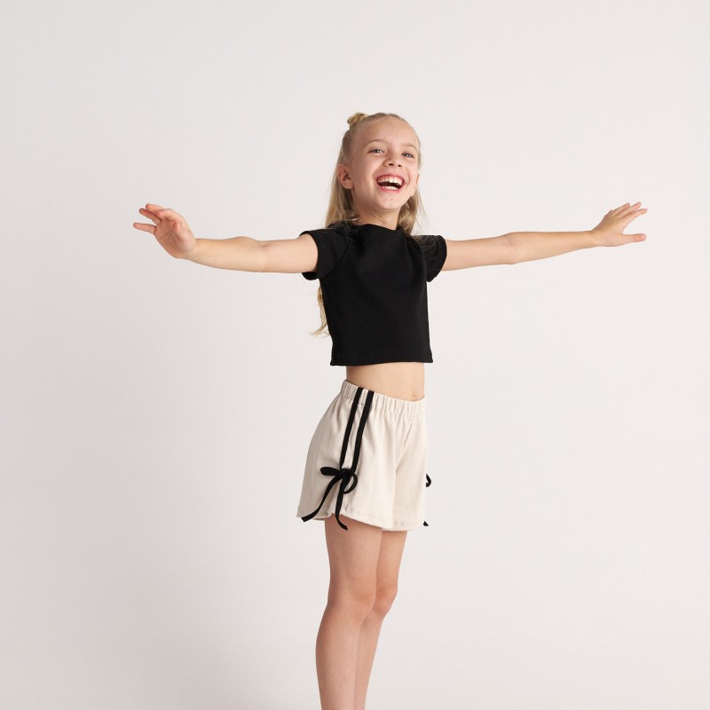 Παιδικό Σετ Modern Cinderella Top Black/Shorts Grey Two in a castle T7200